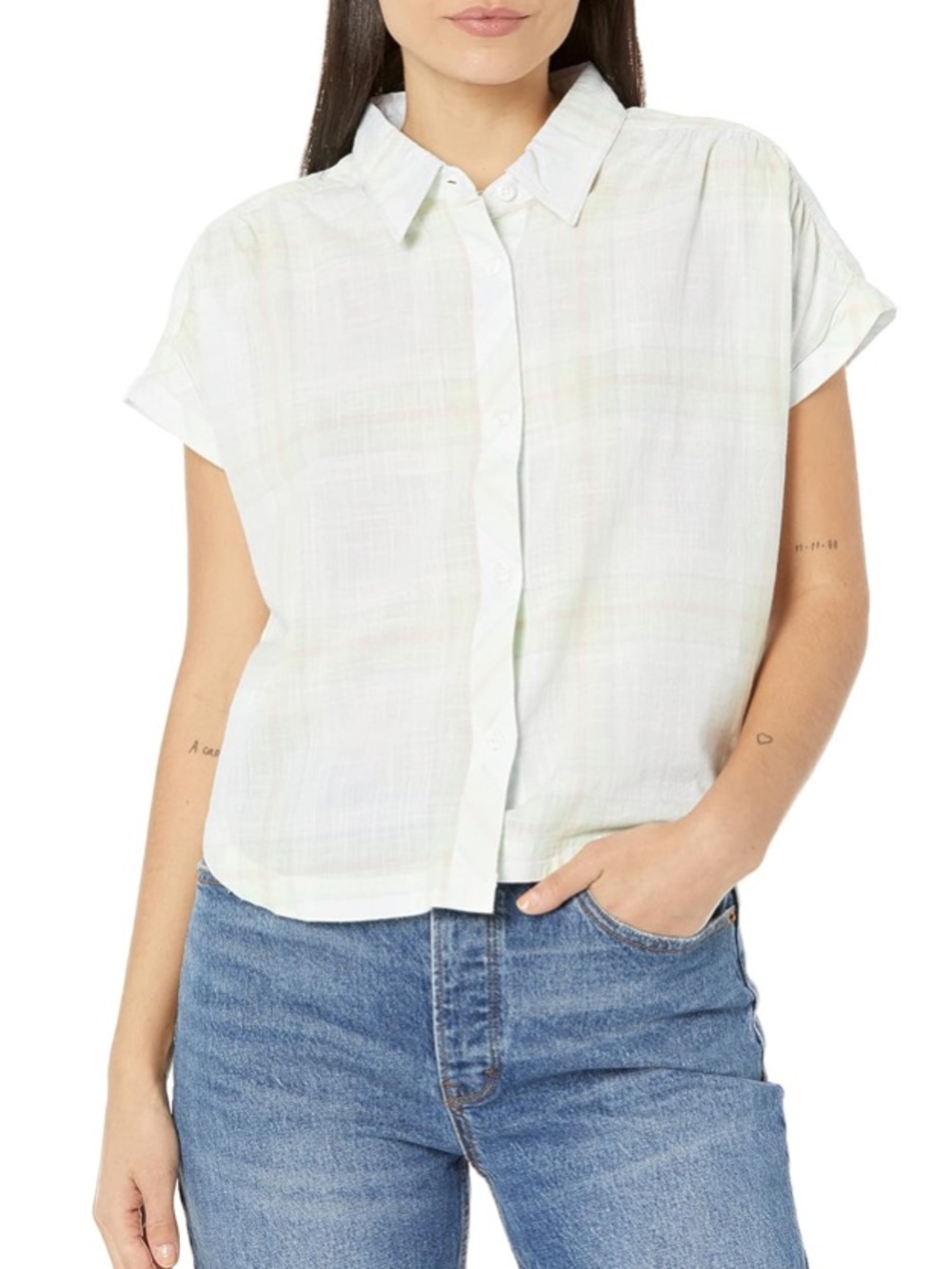 Columbia Cotton Short Sleeve Button Down Lightweight Boxy Size Large